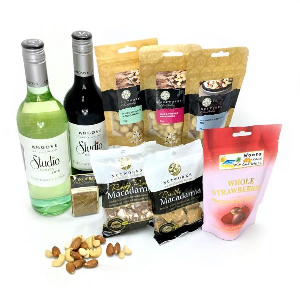 Chocolate hampers online packed with sweet & savoury wine duo